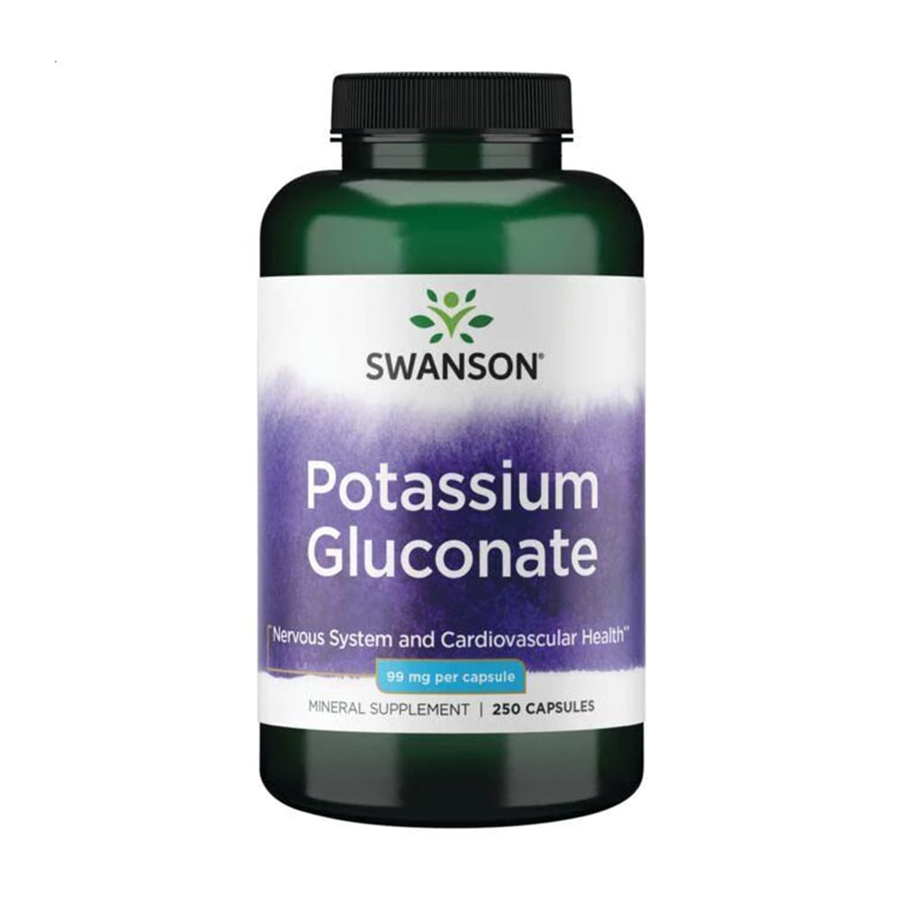 Калій глюконат Swanson Potassium Gluconate 99 мг, 250 капсул