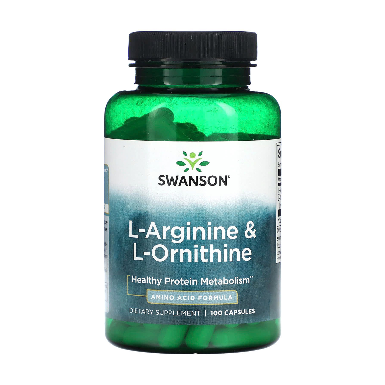 L-аргінін та L-орнітин Swanson L-Arginine &amp; L-Ornithine, 100 капсул